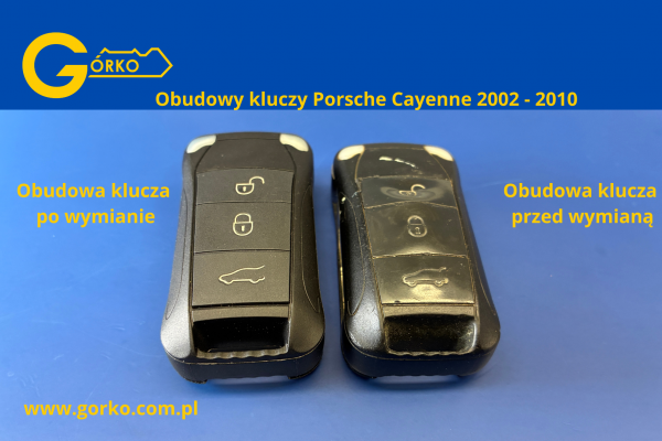 Naprawa elektroniki i wymiana obudowy klucza Porsche Cayenne  Naprawa elektroniki i wymiana obudowy klucza Porsche Cayenne