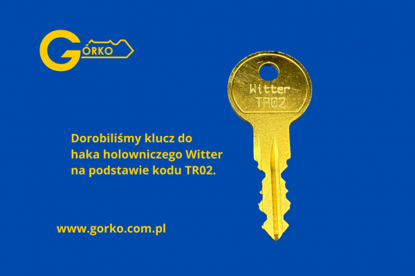 Jak dorobić zgubiony klucz do haka holowniczego Witter seria TR01 - TR10