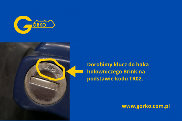 Jak dorobić zgubiony klucz do haka holowniczego Brink seria TR01 - TR10