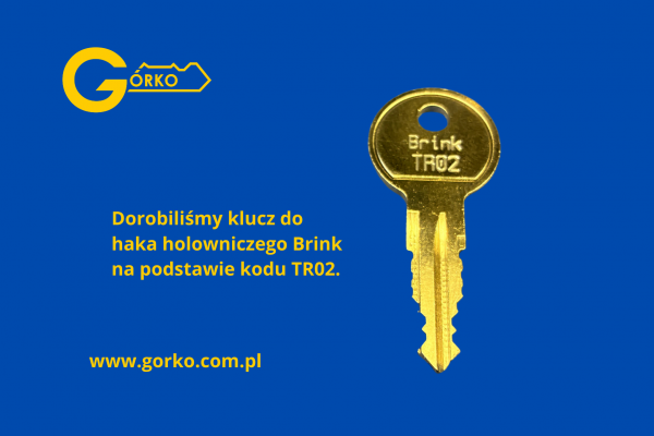 Jak dorobić zgubiony klucz do haka holowniczego Brink seria TR01 - TR10