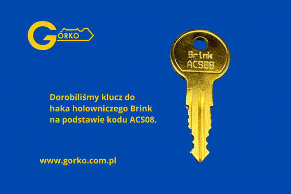 Jak dorobić zgubiony klucz do haka holowniczego Brink seria ACS01 - ACS10