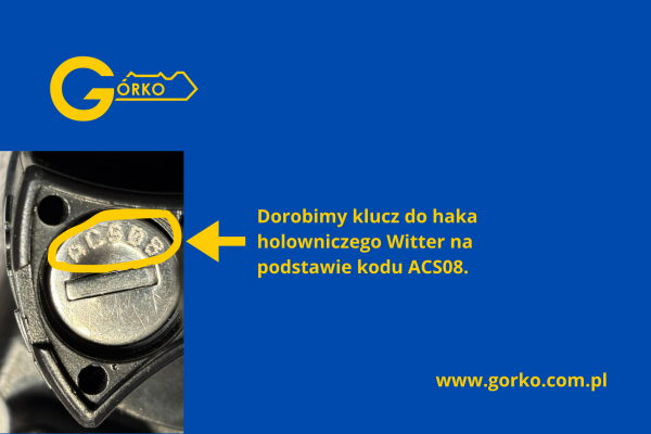 Jak dorobić zgubiony klucz do haka holowniczego Witter seria ACS01 - ACS10