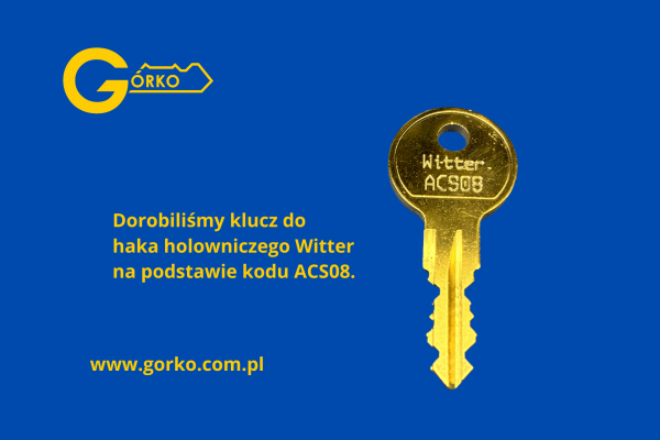 Jak dorobić zgubiony klucz do haka holowniczego Witter seria ACS01 - ACS10