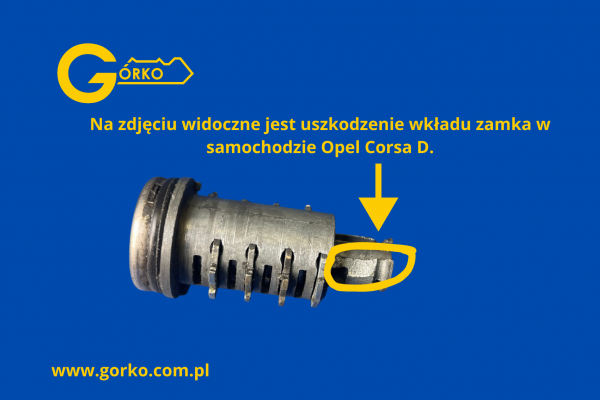 Dopasowanie wkładu zamka do klucza w Oplu Corsie D Van Dopasowanie wkładu zamka do klucza w Oplu Corsie D Van