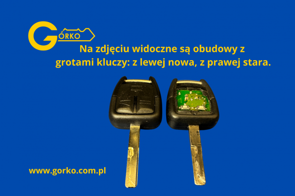 Naprawa klucza do Opel Vectra C – kompletnie zniszczona obudowa, brak mikrowłącznika i zużyty grot