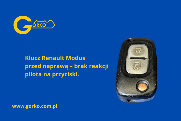 Stara obudowa klucza Renault Modus przed wymianą