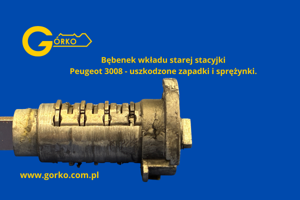 Uszkodzony wkład stacyjki Peugeot 3008 Uszkodzony wkład stacyjki Peugeot 3008
