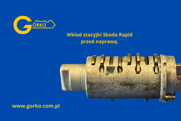 bębenek wkładu stacyjki 1K0905851 Skoda Rapid przed naprawą