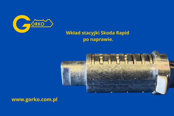 bębenek wkładu stacyjki 1K0905851 Skoda Rapid po naprawie w warsztacie